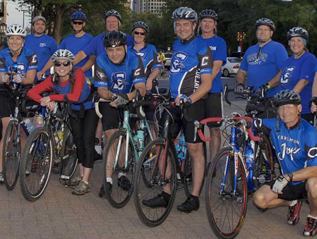 Creighton employees in Corporate Cycling Challenge