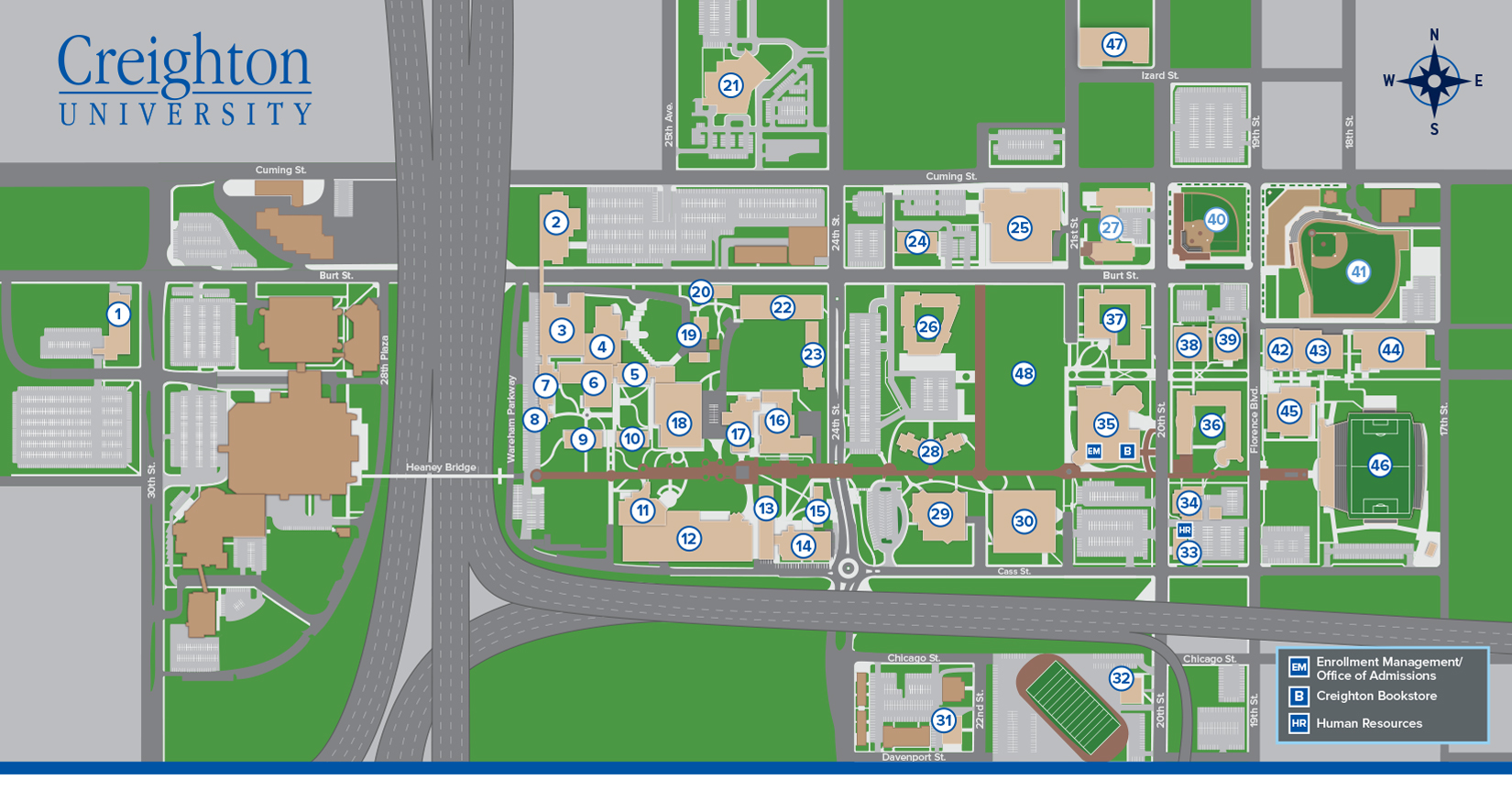 Omaha Campus Creighton Map