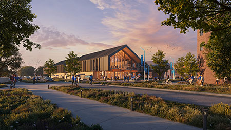 Rendering of new Sports Performance Center on Creighton campus.