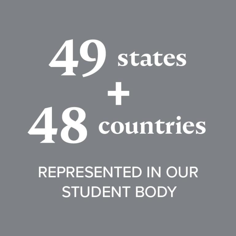 49 states + 48 countries represented in our student body