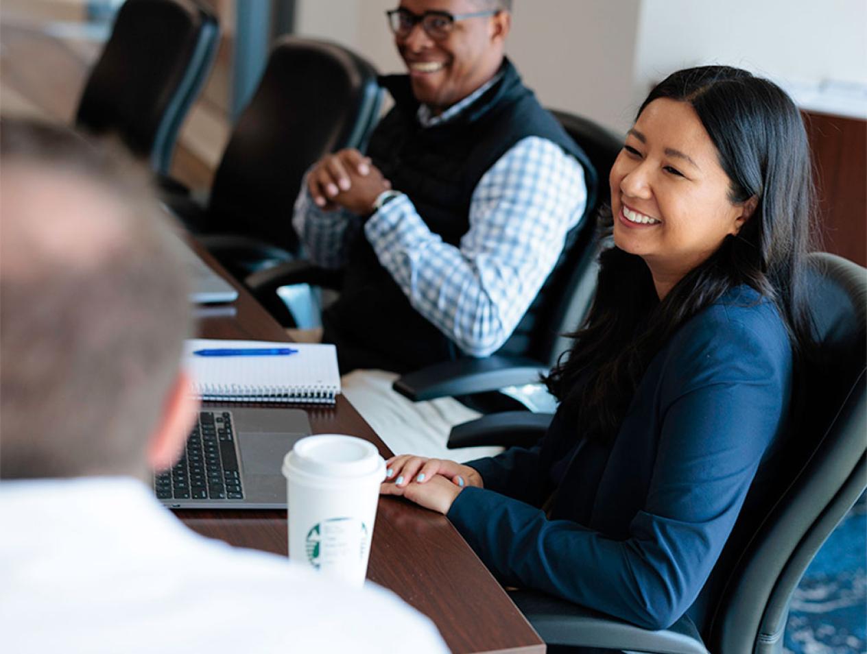 Professionals at table in meeting room