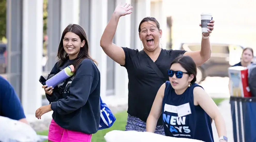 Students and parents excited to move in to Creighton residence halls.